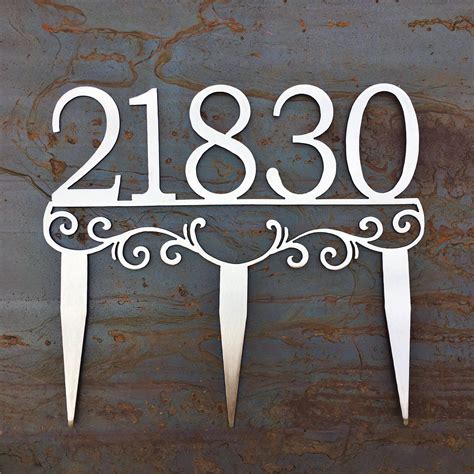 metal yard address sign